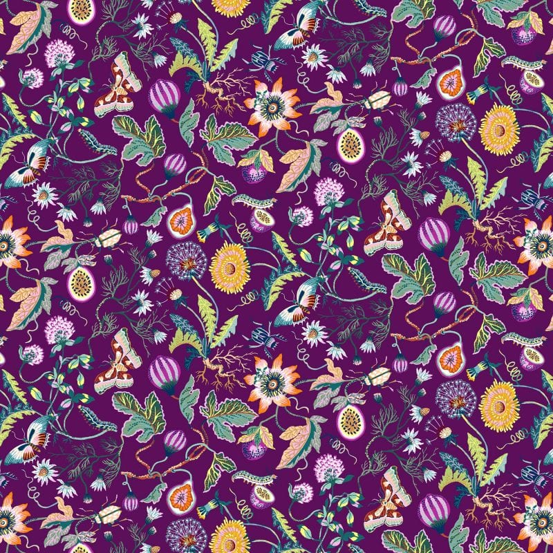 Figo Fabrics Forage Garden Purple - Quilted Dragon