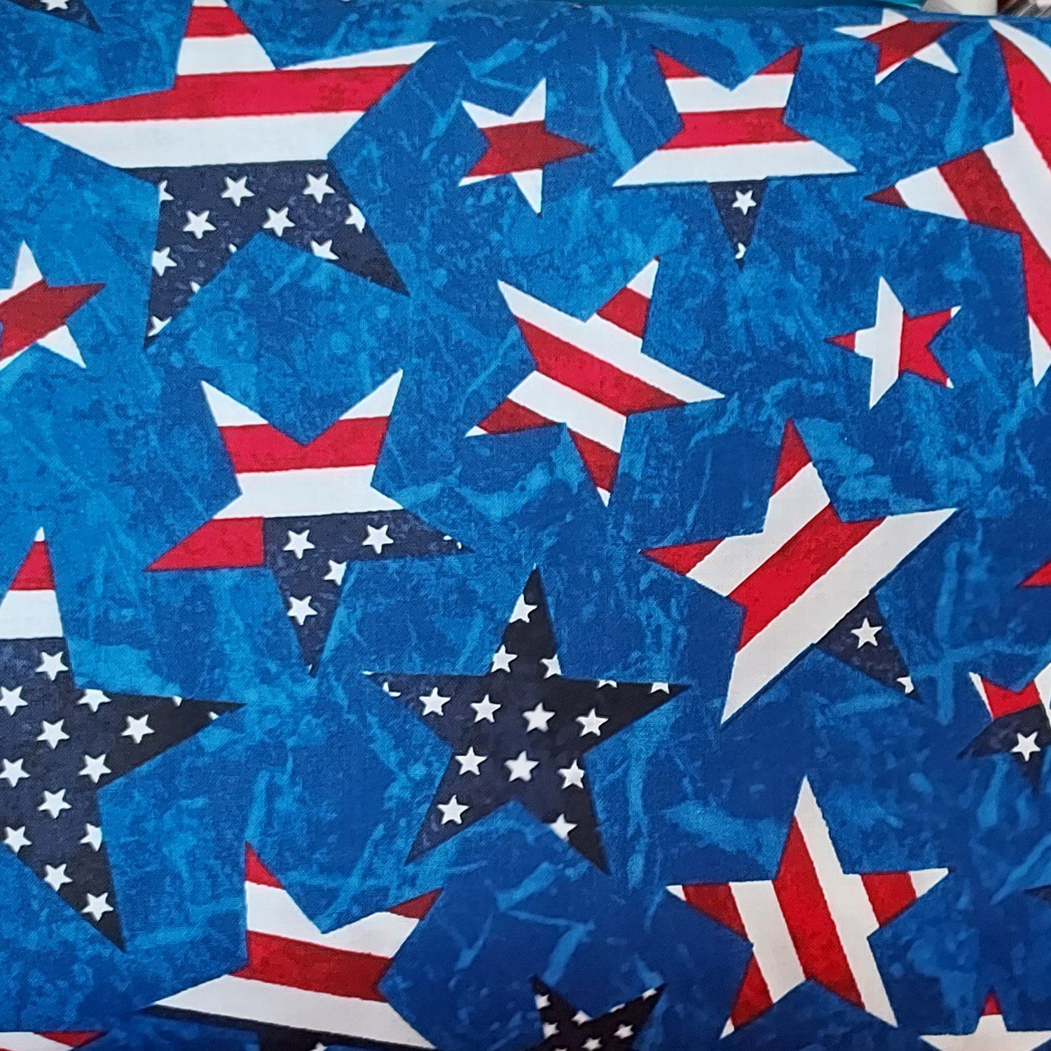 Fabri-Quilt American Pride Patriotic Stars Blue - Quilted Dragon